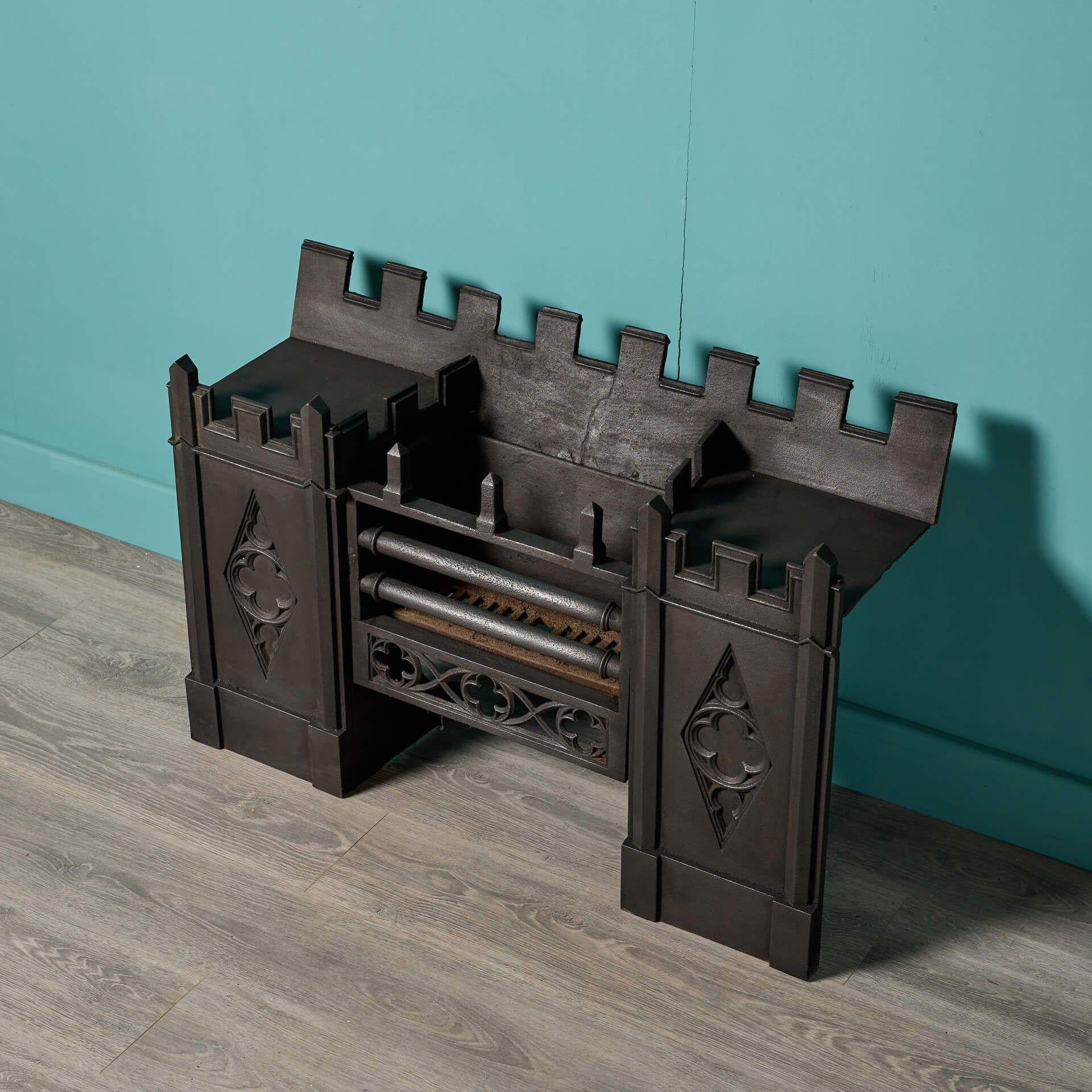 English Antique Gothic Style Hob Grate For Sale