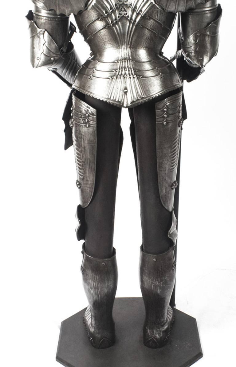 Antique Gothic-Style Suit of Armour & Halberd, 19th Century 5