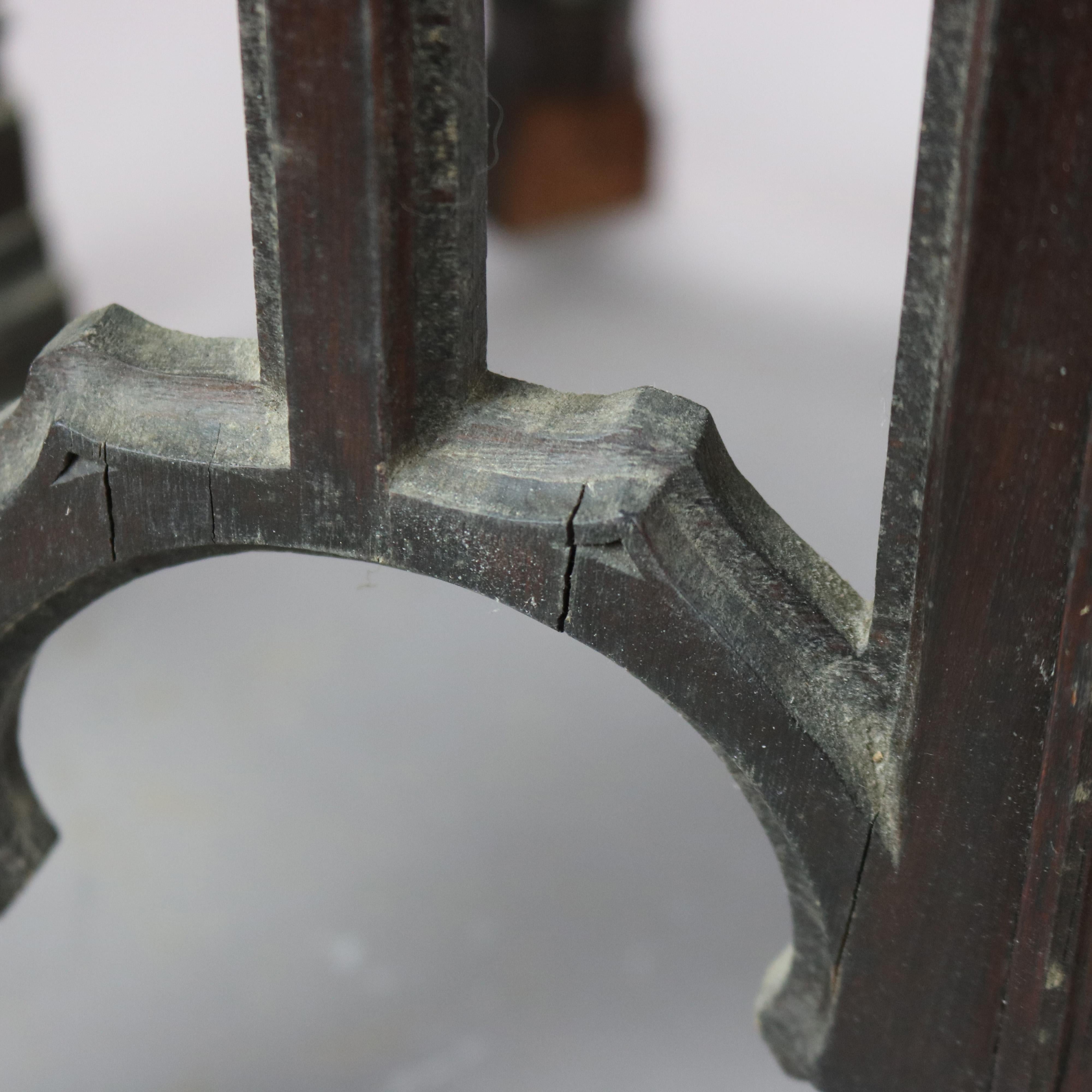 Antique Gothic Tabouret Carved Oak Side Table, Octagonal, Circa 1910 8