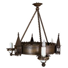 Used Gothic Wrought Iron Chandelier