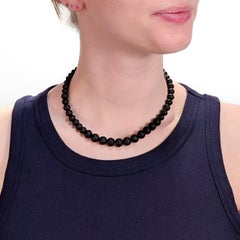 Antique Graduated Beaded Jet Mourning Necklace