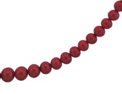 Antique Graduated Coral Bead Gold Necklace