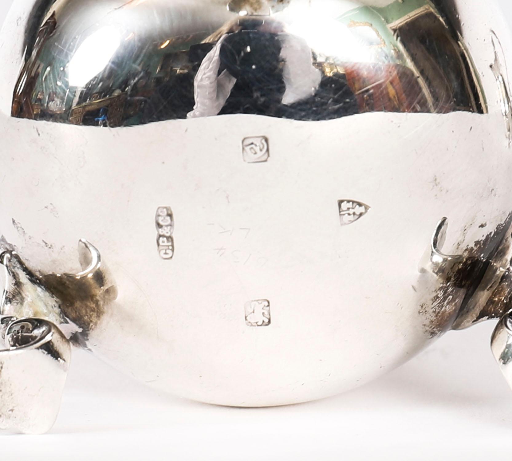 Antike Graduierung Paar viktorianischen Sterling Silber Creme Krüge 19. im Angebot 2