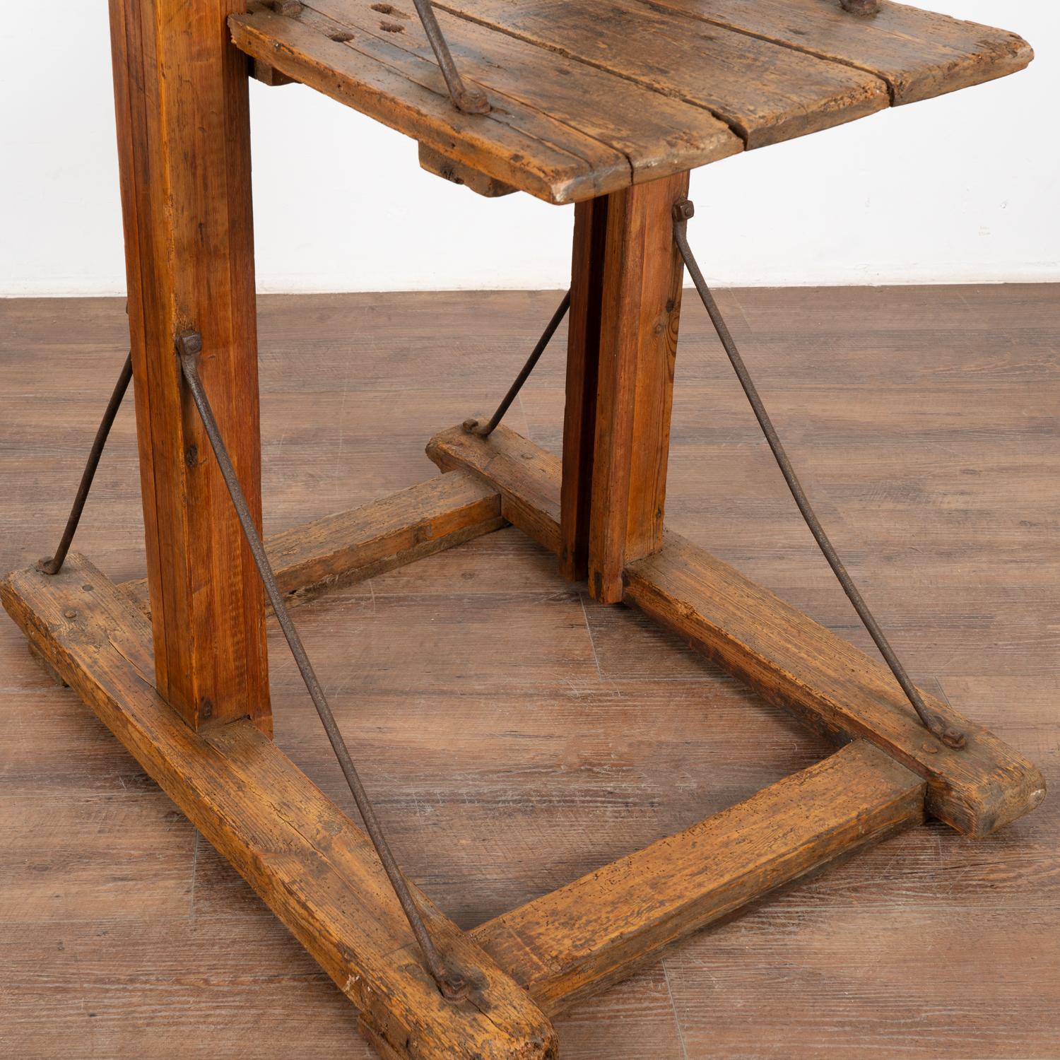 Antique Grain Lift Rustic Display Table, Denmark circa 1900 In Good Condition For Sale In Round Top, TX