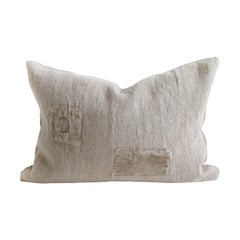 Antique Grainsack Pillow Cover with Original Patchwork