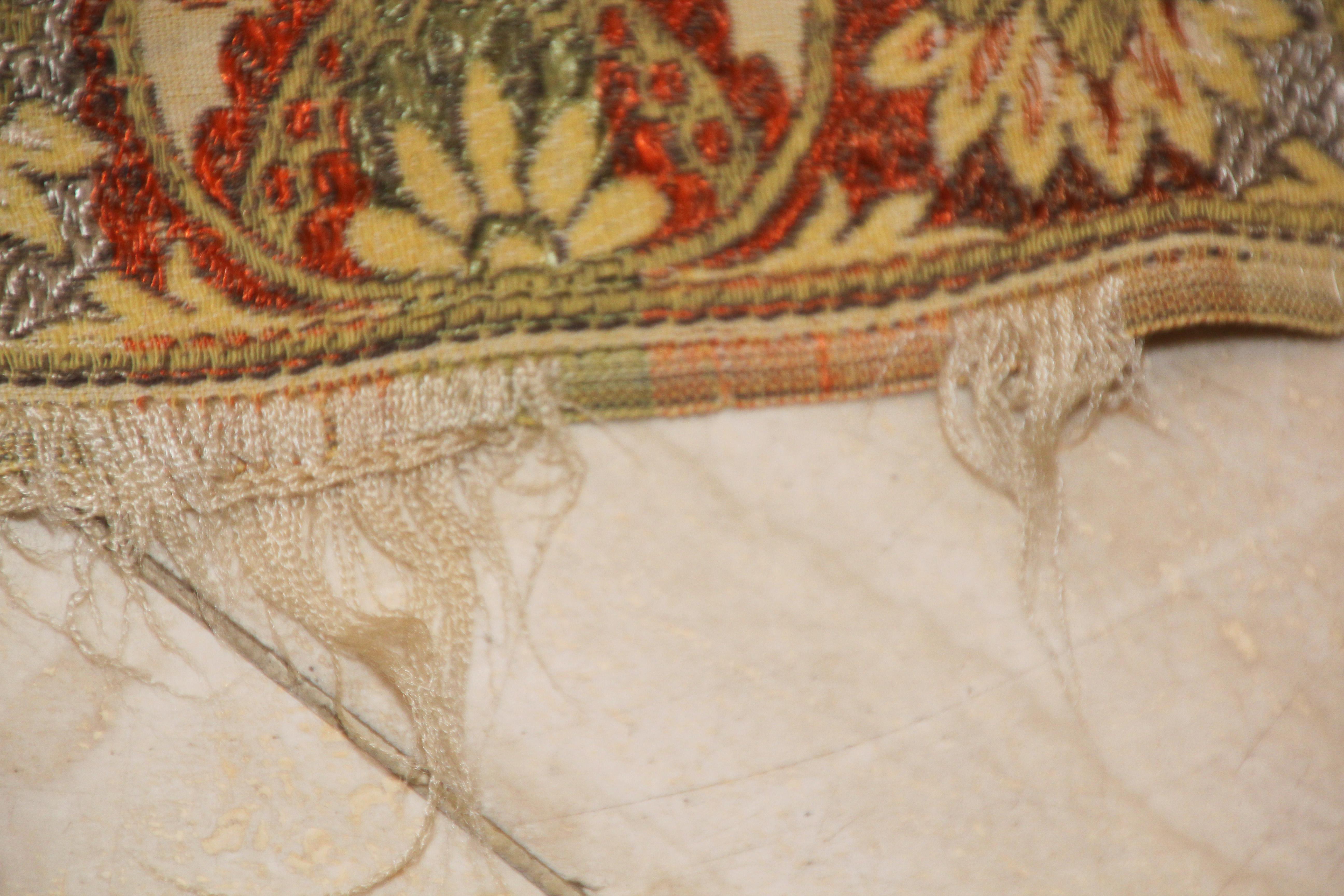 Antique Granada Moorish Textile with Arabic Calligraphy Writing 7