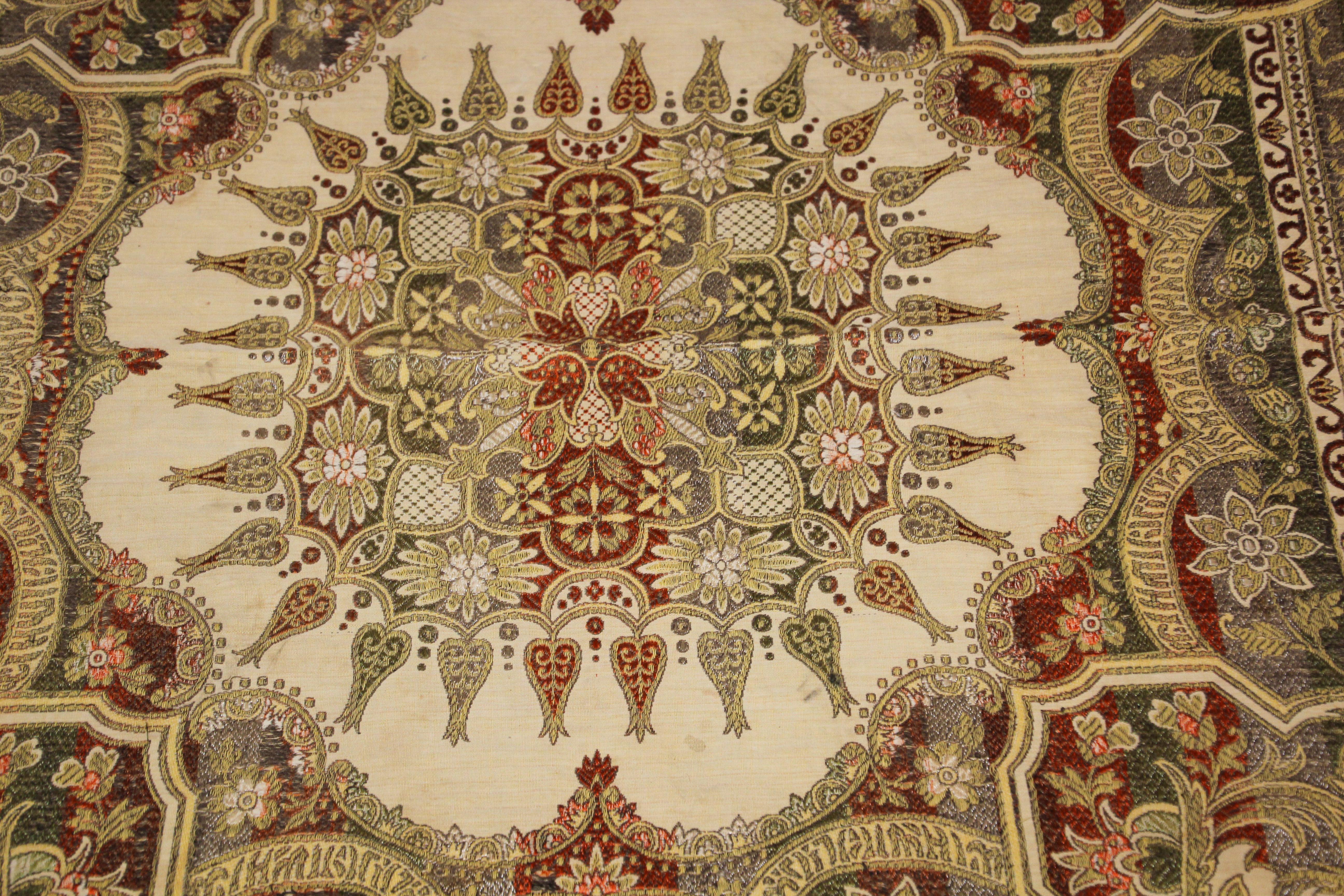 Antique Granada Moorish Textile with Arabic Calligraphy Writing 9
