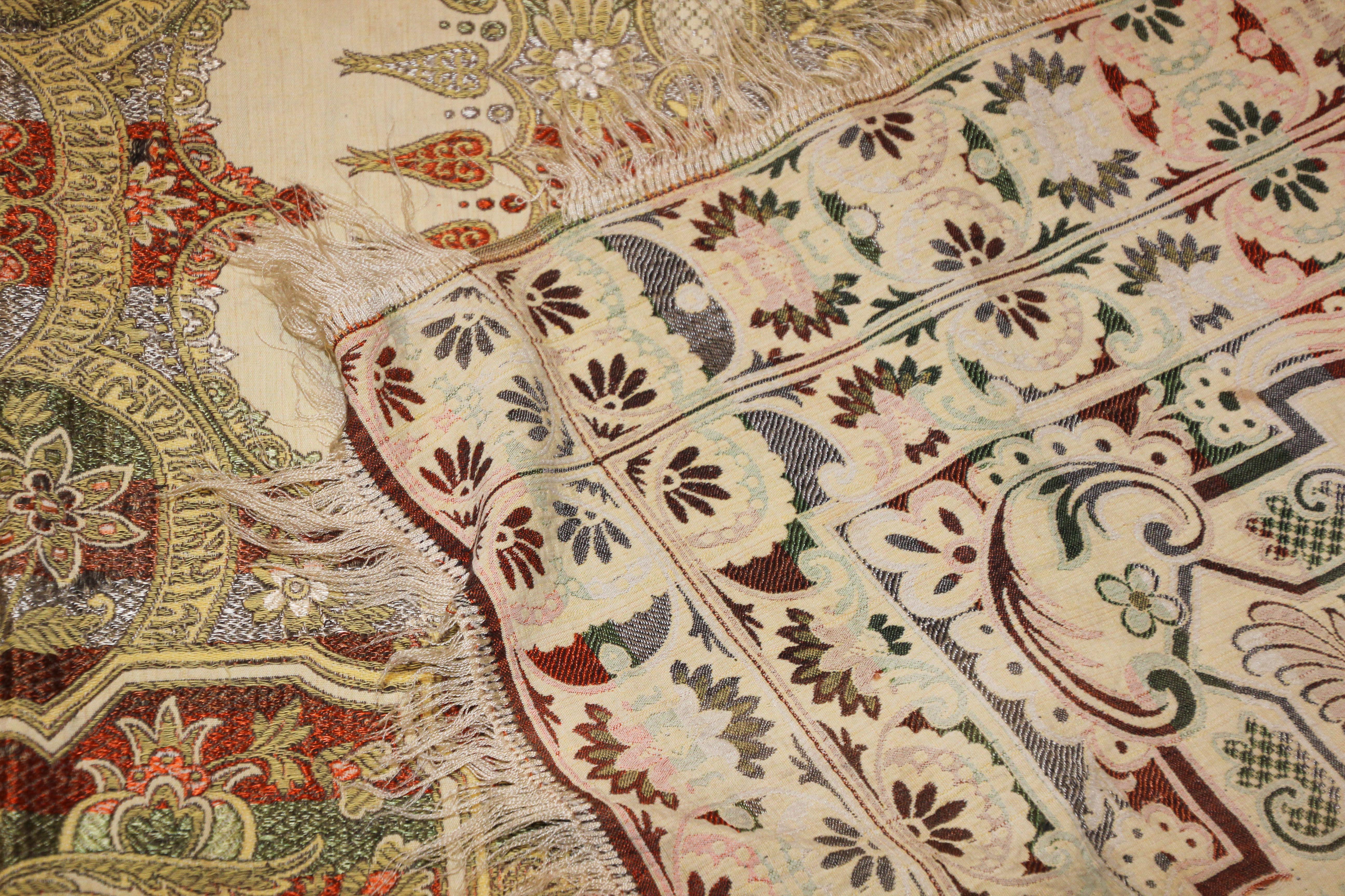Antique Granada Moorish Textile with Arabic Calligraphy Writing 10