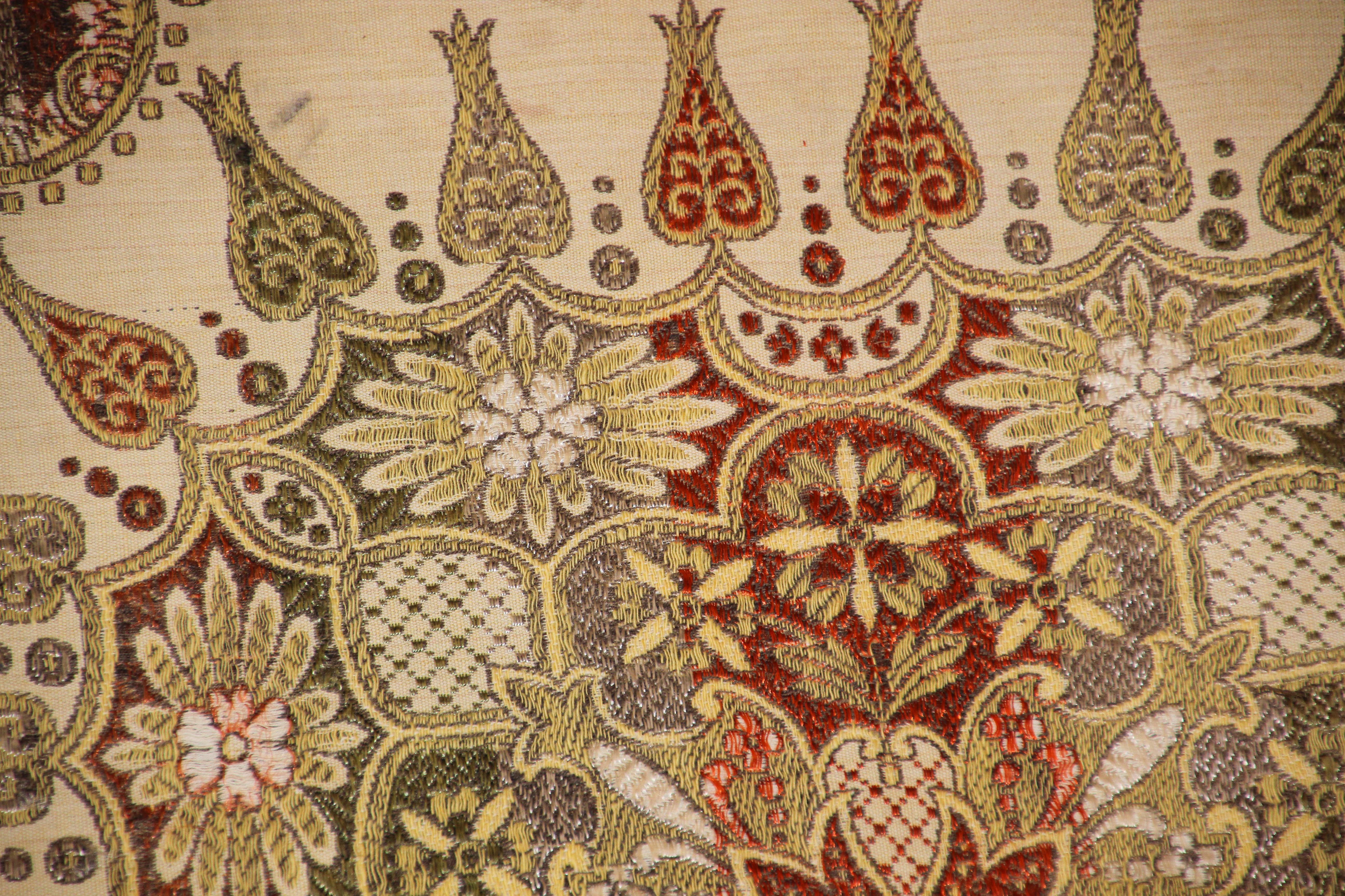 Antique Granada Moorish Textile with Arabic Calligraphy Writing 1