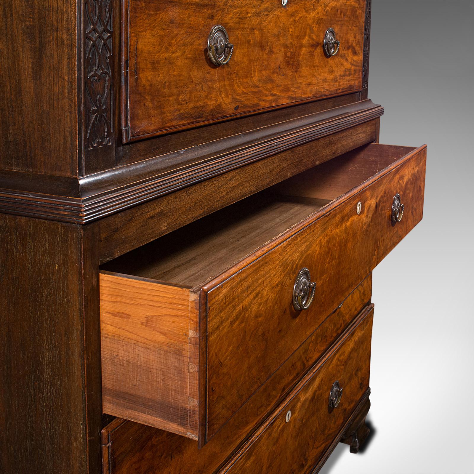 Antique Grand Chest of Drawers, English, Walnut, Tallboy, Georgian, circa 1800 For Sale 4