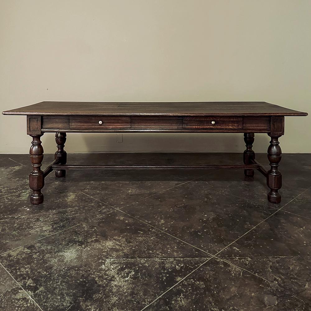 Antique Grand Country French Partner's Desk ~ Conference Table ~ Dining Table will serve you in multiple roles for a lifetime! Use as a dining table today, in ten years as a conference table, and ten years after that as a large partner's desk.