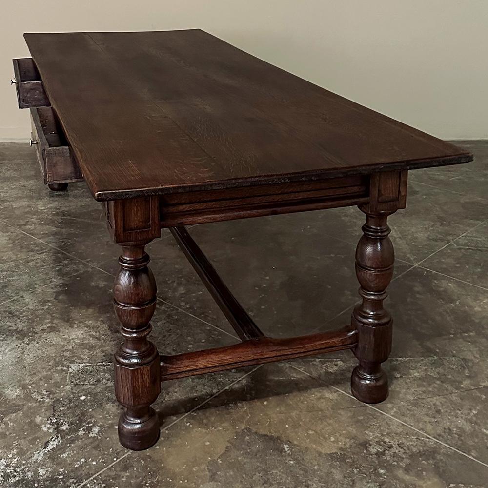 Antique Grand Country French Partner's Desk~Conference Table~Dining Table In Good Condition In Dallas, TX