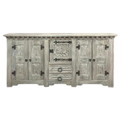 Used Grand Gothic Rustic Whitewashed Buffet