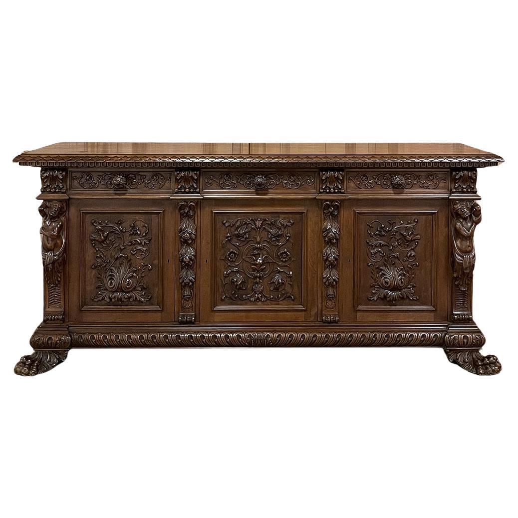 Antique Grand Italian Renaissance Walnut Buffet