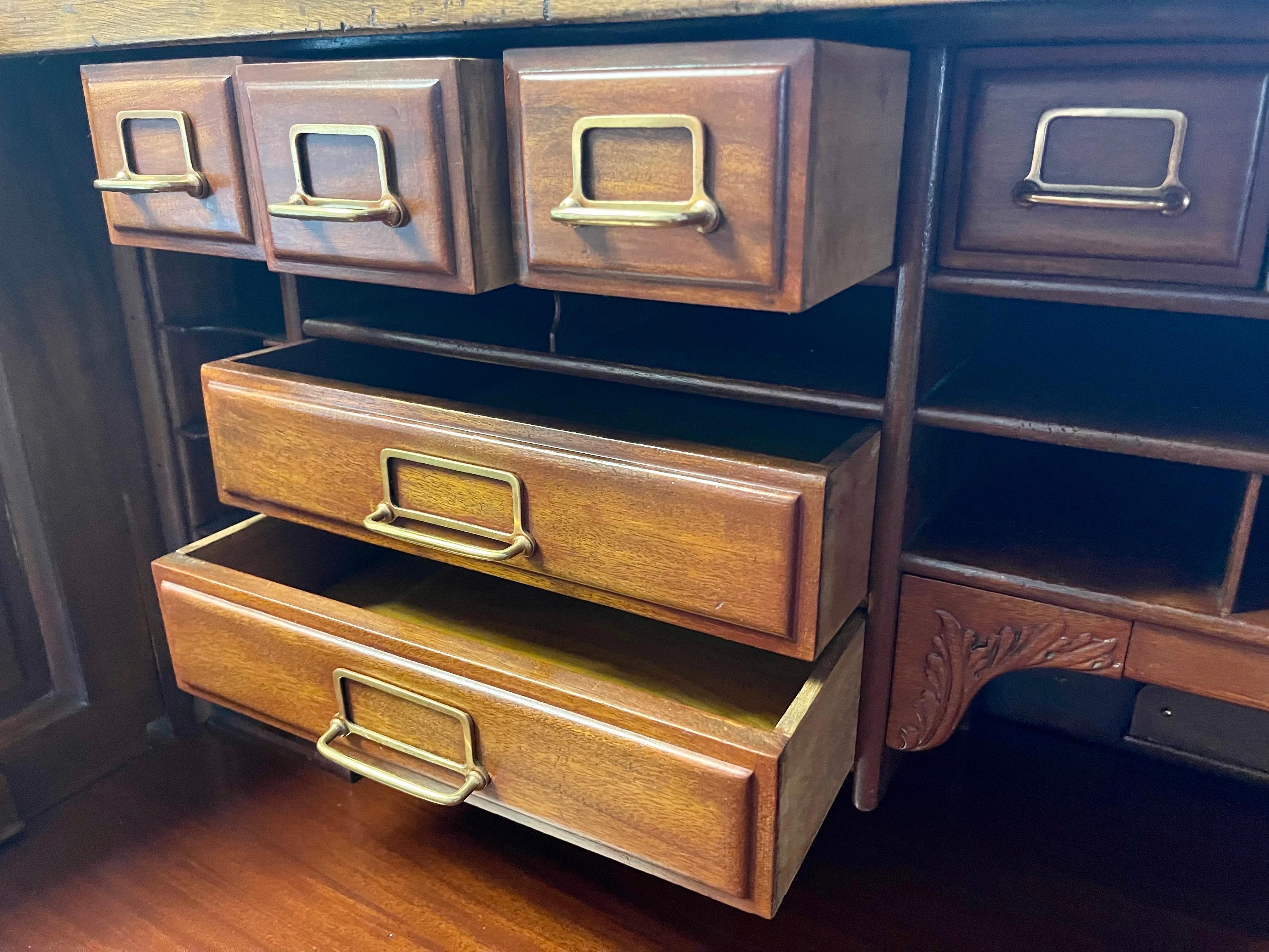 Antique Grand Mahogany Roll Top Derby Desk Company Boston, MA Turn of Century 8