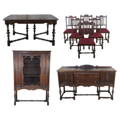 Antique Grand Rapids Chair Co. William & Mary Walnut Dining Room Set