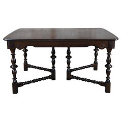 Antique Grand Rapids Chair Co William & Mary Walnut Extendable Dining Table
