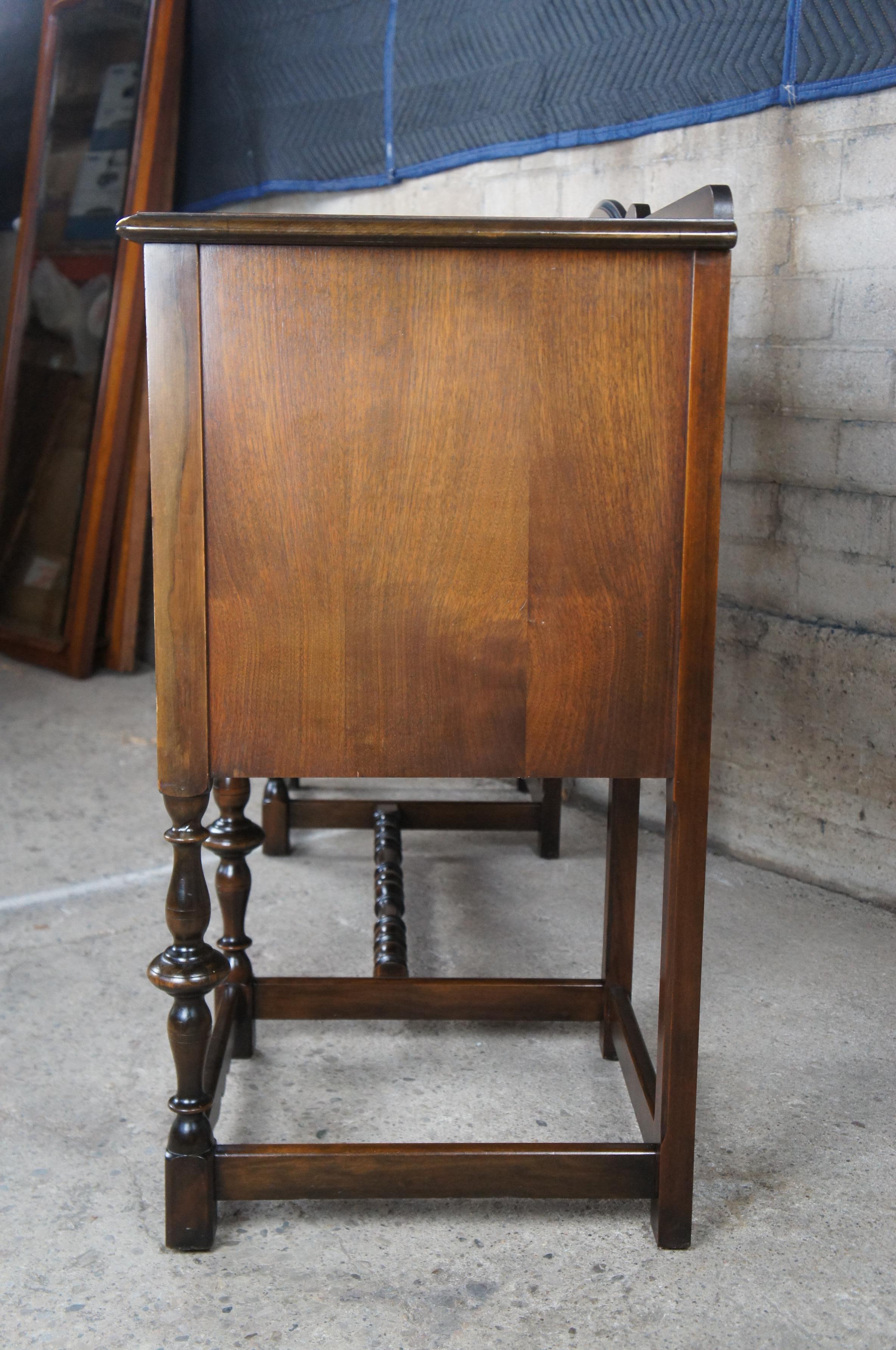 Antique Grand Rapids Chair Co. William & Mary Walnut Sideboard Jacobean Buffet 2