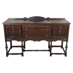 Antique Grand Rapids Chair Co. William & Mary Walnut Sideboard Jacobean Buffet
