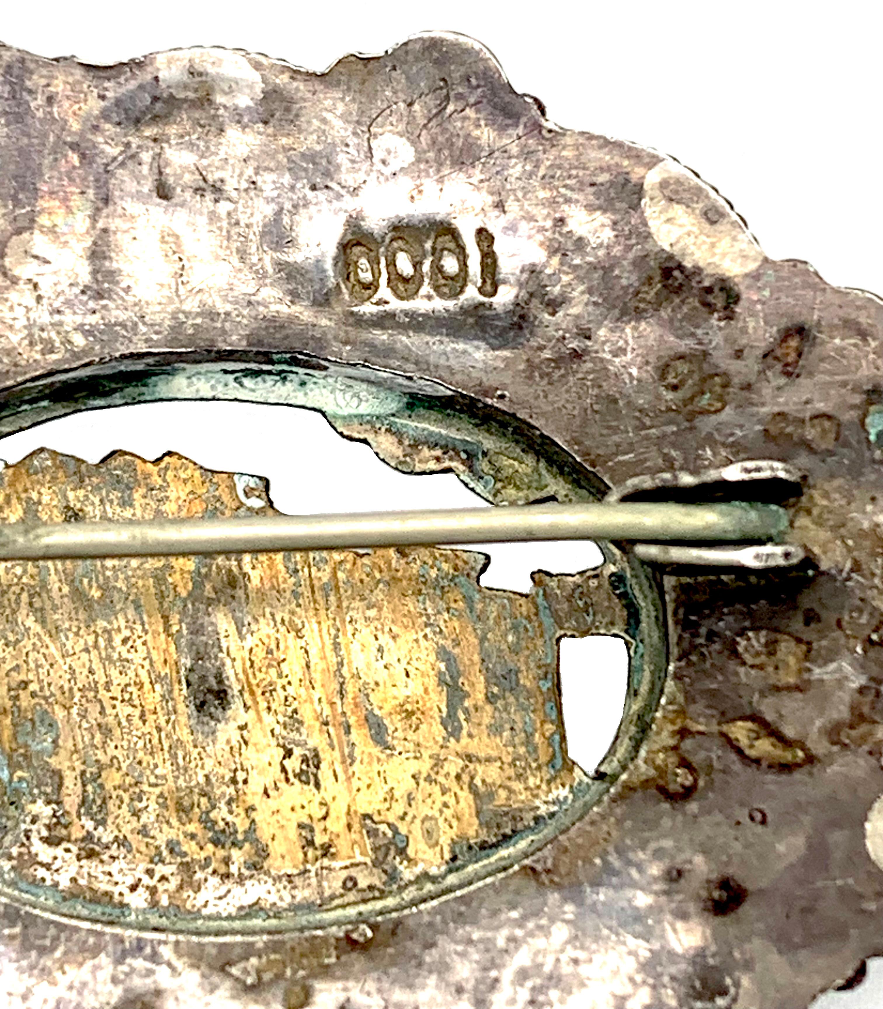 Antique Grand Tour Acropolis Parthenon Brooch Silver Silver Gilt  Granulation In Good Condition For Sale In Munich, Bavaria
