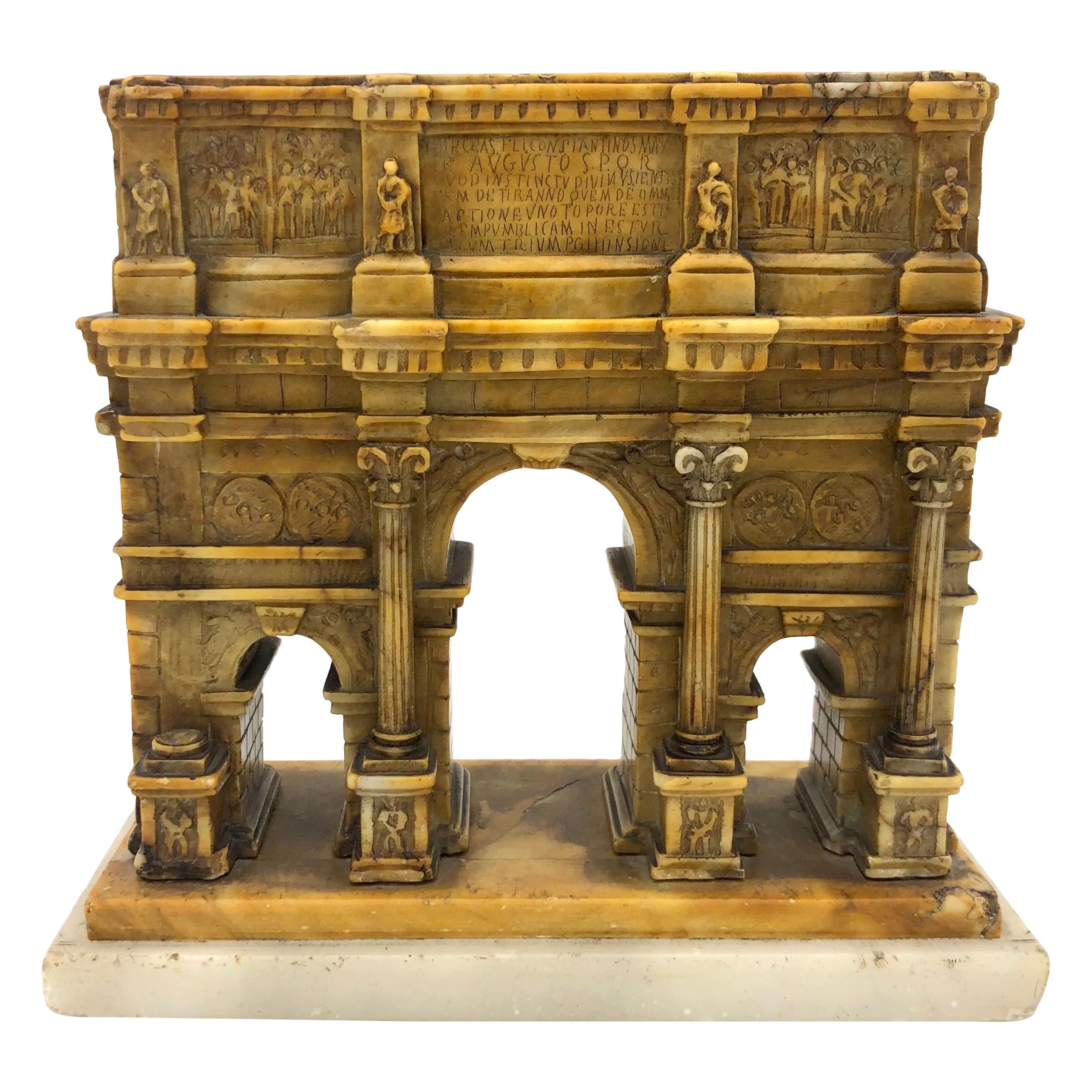 Antique Grand Tour Arch of Constantine's Triumph Miniature Architecture Model
