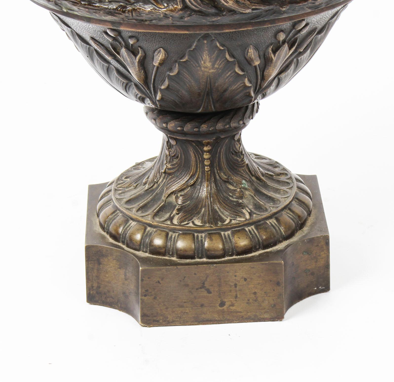 French Antique Grand Tour Barbedienne Style Bronze Urn, 19th Century
