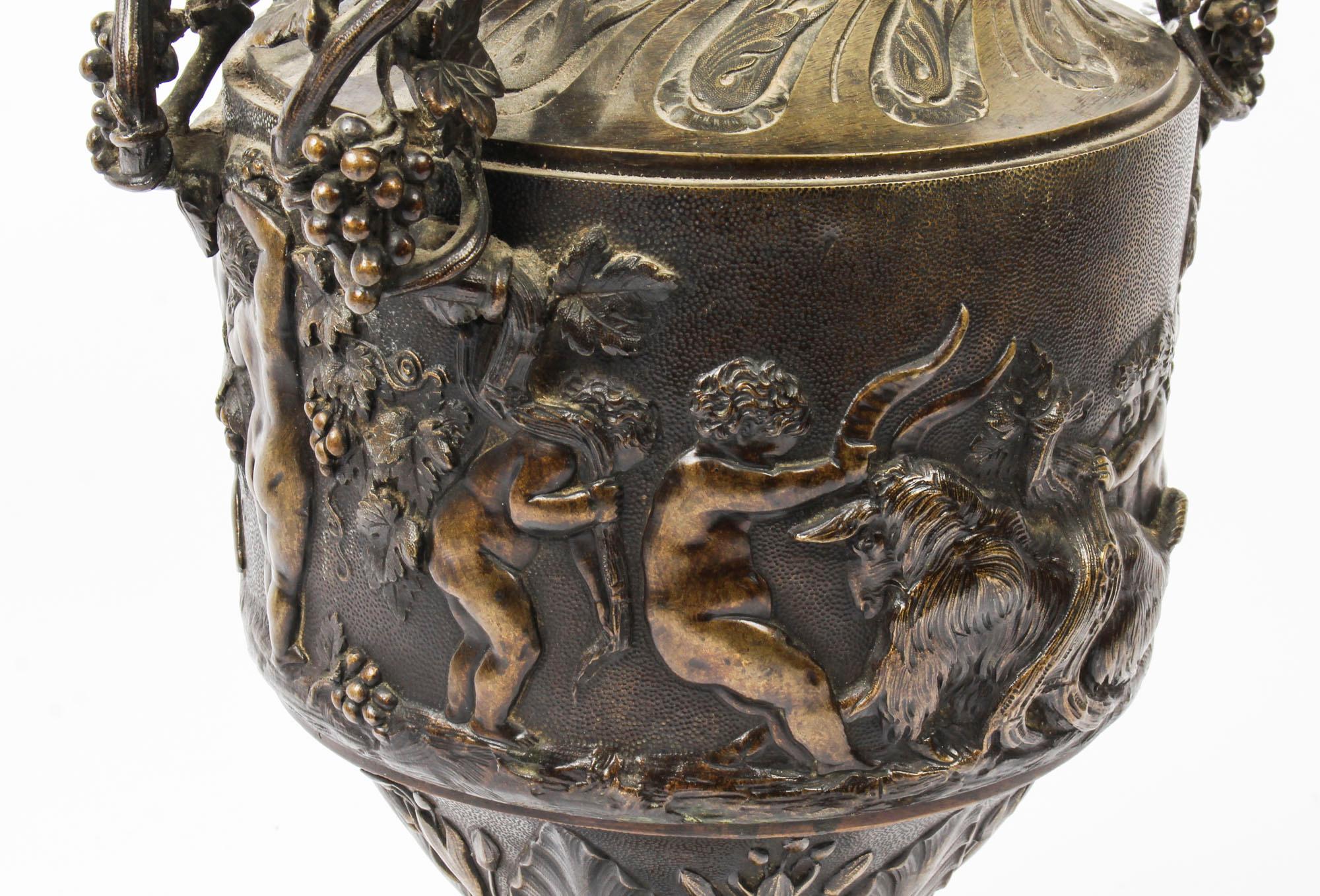 Antique Grand Tour Barbedienne Style Bronze Urn, 19th Century 3