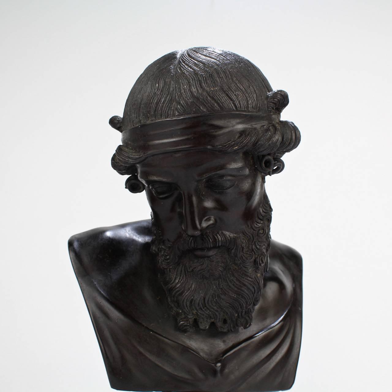 Antique Grand Tour Bronze Bust of Dionysius 3