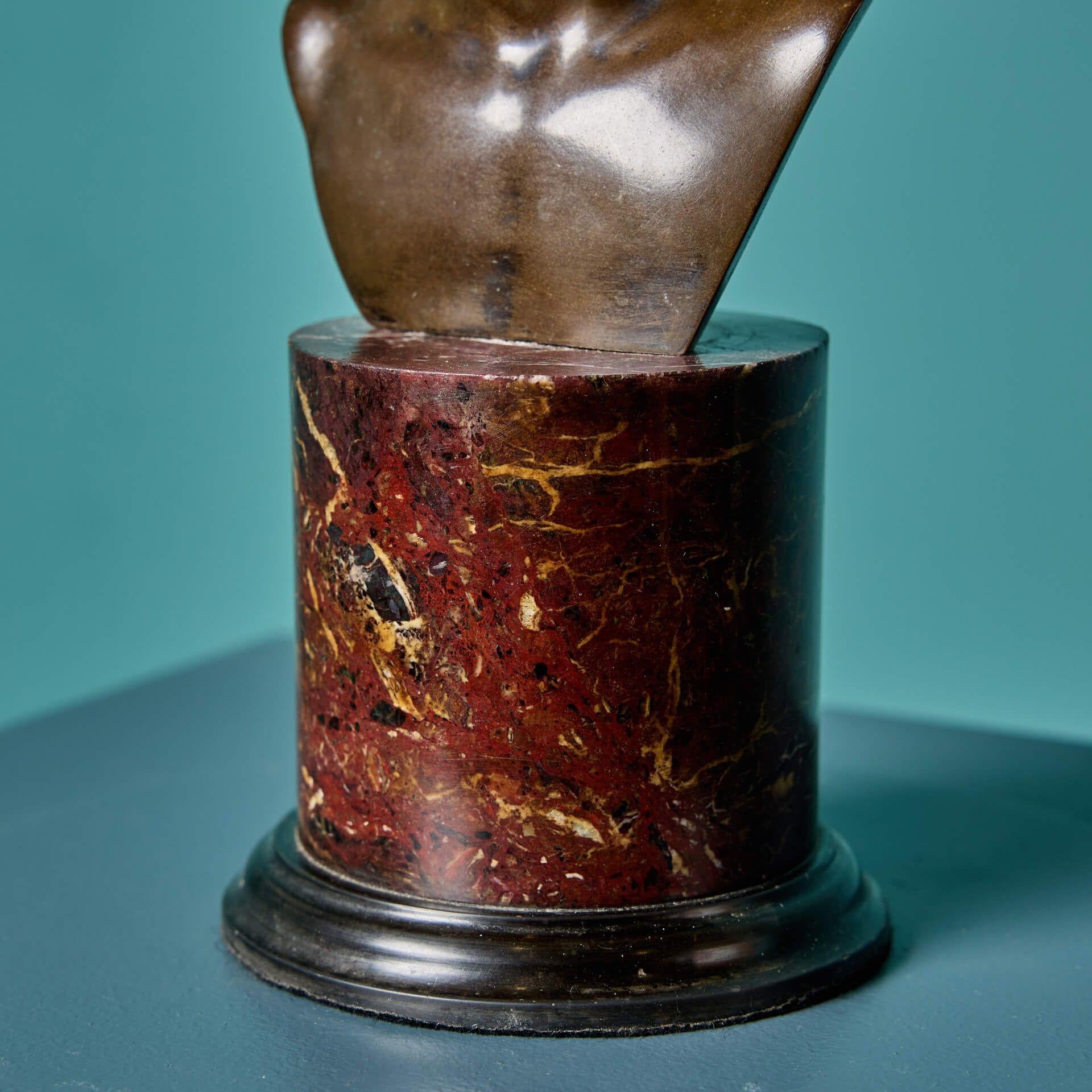 Antique Grand Tour Bronze Bust of Roman Emperor In Fair Condition For Sale In Wormelow, Herefordshire