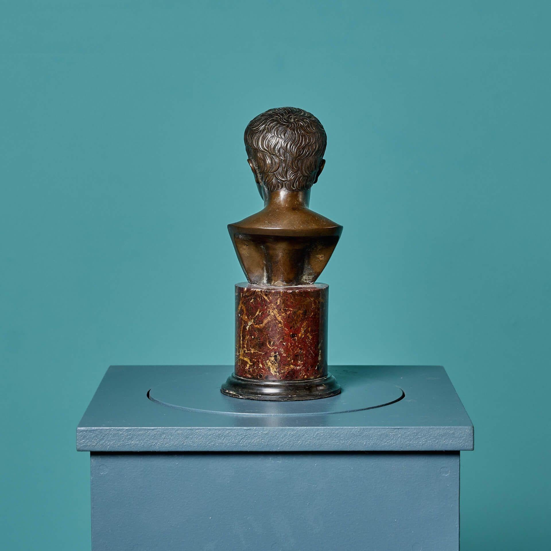 19th Century Antique Grand Tour Bronze Bust of Roman Emperor For Sale
