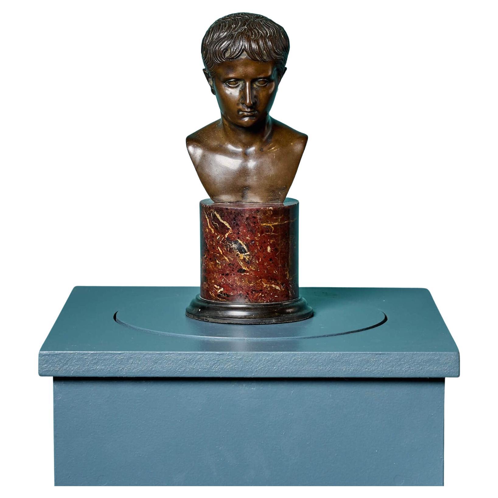 Antique Grand Tour Bronze Bust of Roman Emperor