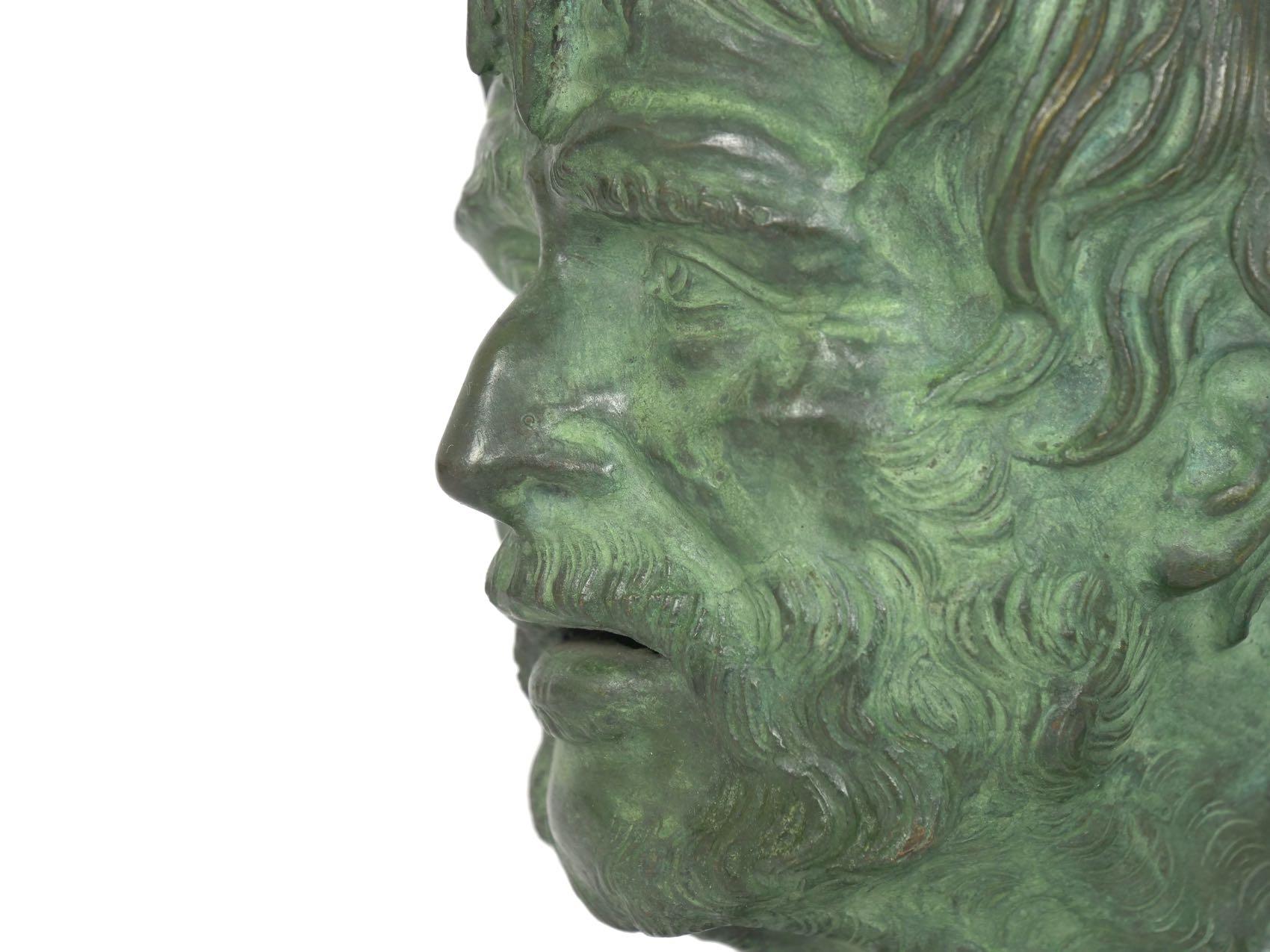 Antique Grand Tour Bronze Bust Sculpture after Pseudo-Seneca, 19th Century 4
