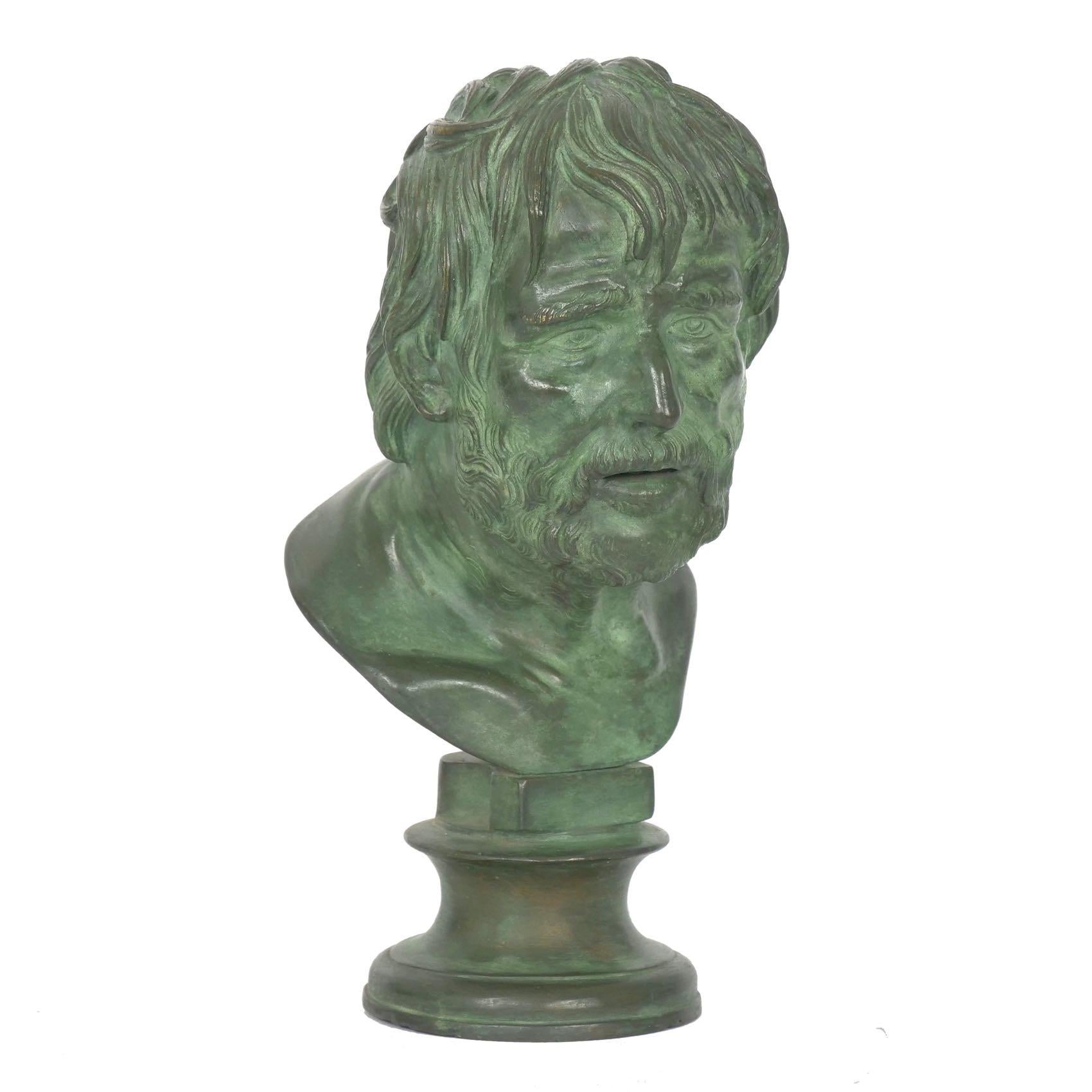 A fine 19th century Grand Tour bronze sculpture that was cast after the Pseudo-Seneca, this model is beautifully cast with fine hand chasing of the surfaces and chiselling of the details. Note the impeccably formed hair and his fine skin throughout,