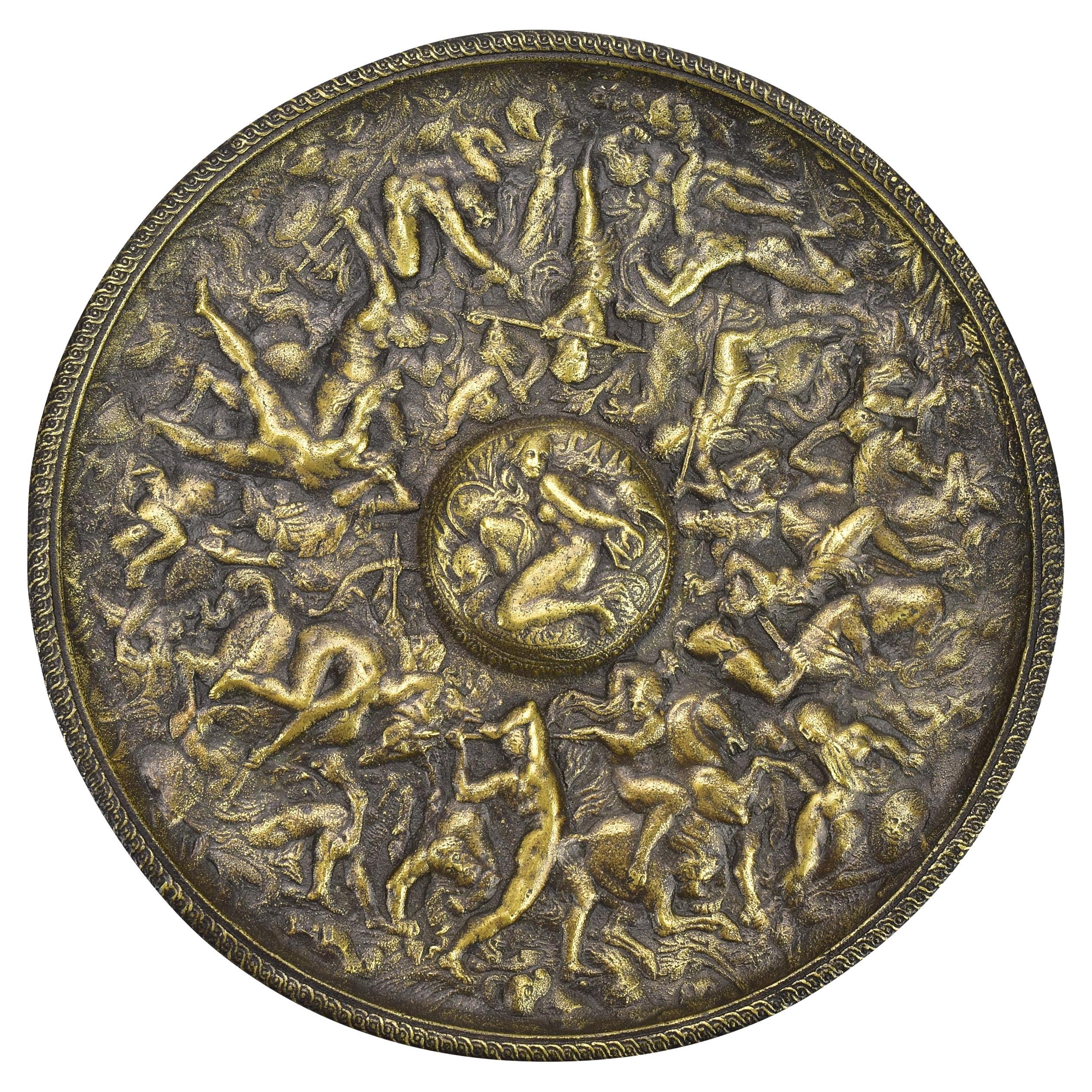 Antique Grand Tour Bronze Dish Bowl 'Battle of the Amazons' after Antoine Vechte