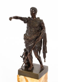 Bronze ancien Grand Tour Empereur Auguste de Prima Porta 19ème siècle