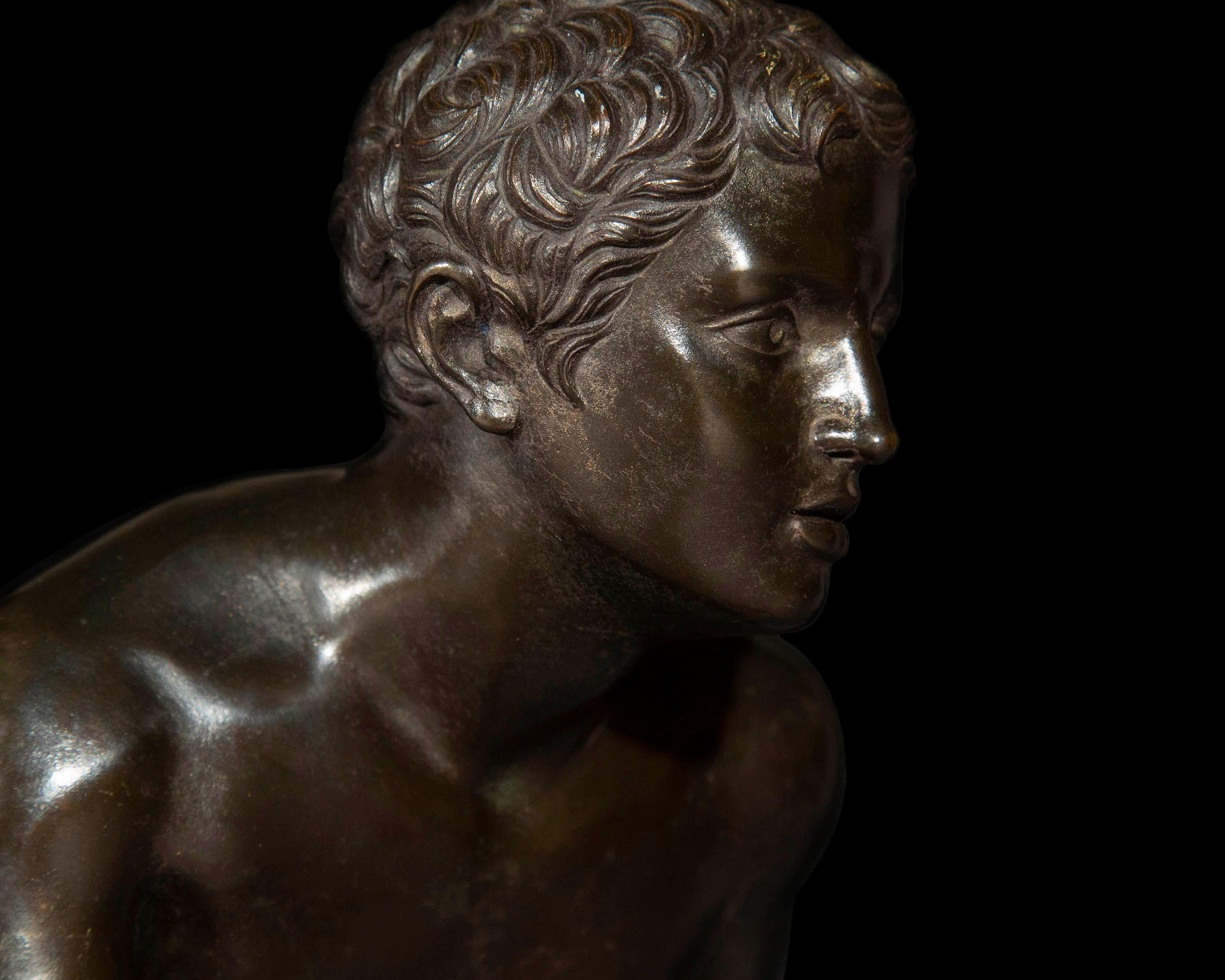 Grand Tour Antique Bronze Sculpture of an Athlete