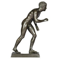 Antique Grand Tour Bronze Figure of a Young Athletic Male