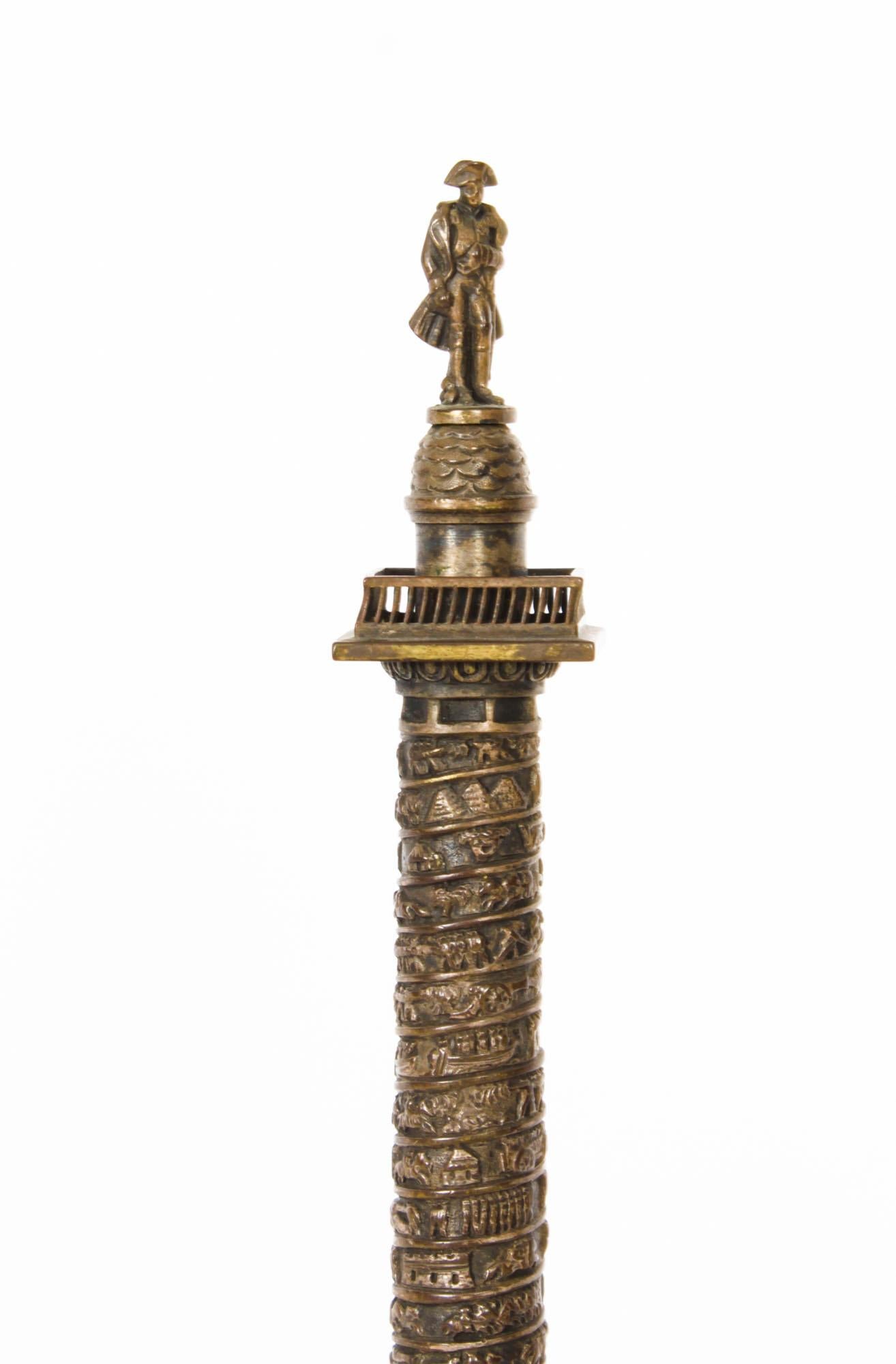 French Antique Grand Tour Bronze Models of Colonne Vendôme and the Luxor Obelisk 19th C