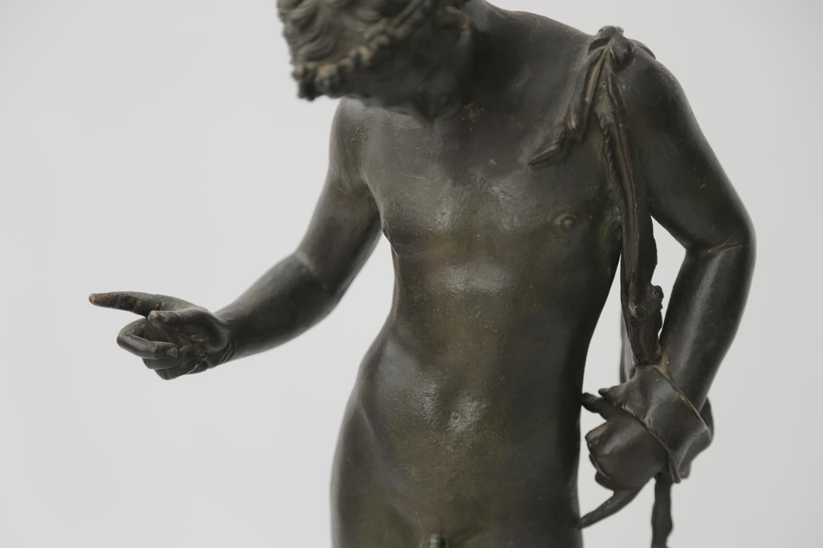 Antique Grand Tour Bronze of Narcissus, Circa 1870 For Sale 4