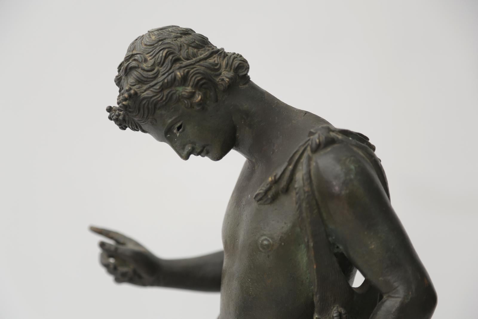 Antique Grand Tour Bronze of Narcissus, Circa 1870 For Sale 1