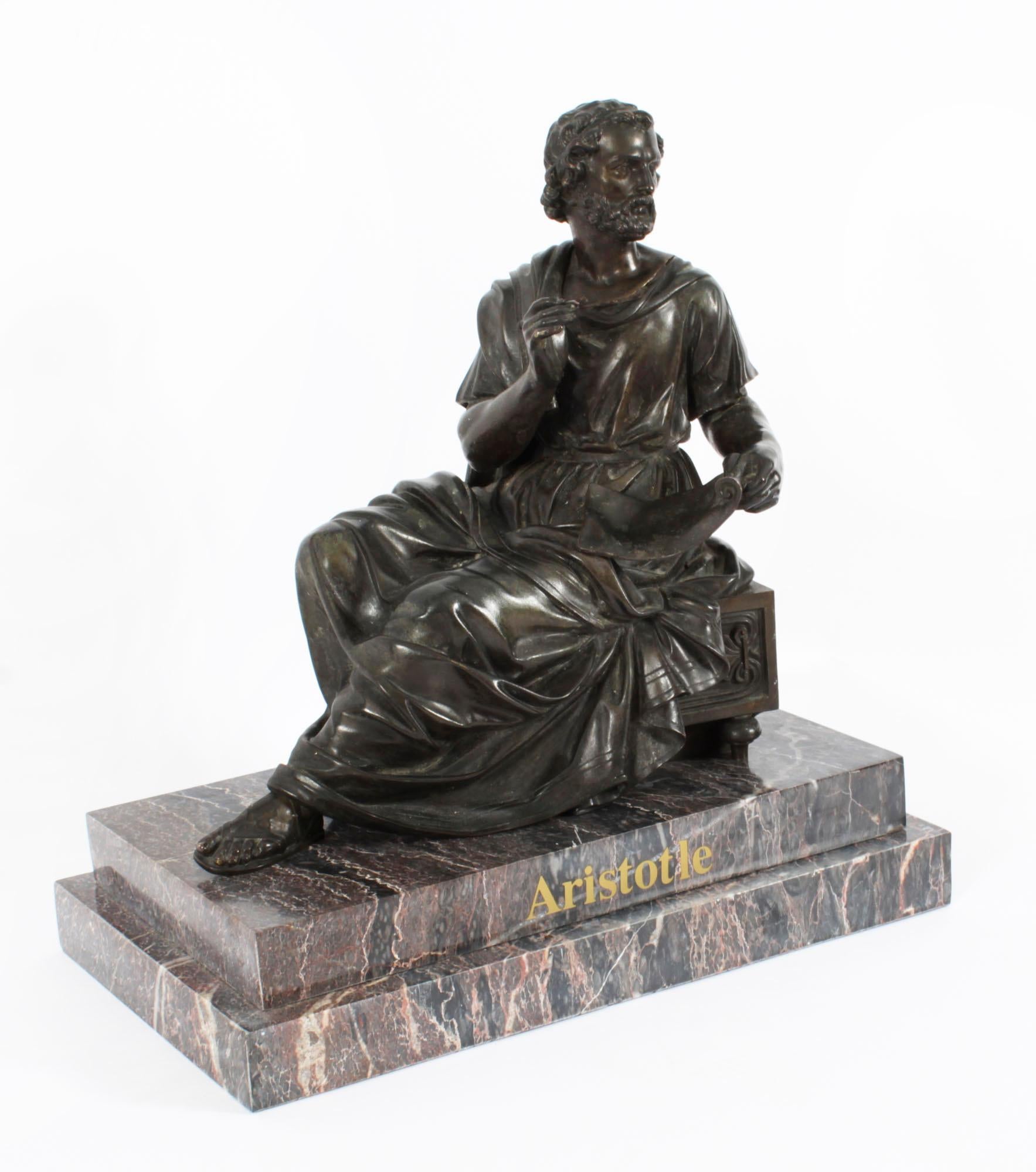 Antique Grand Tour Bronze Sculpture of Aristotle, 19th Century 5