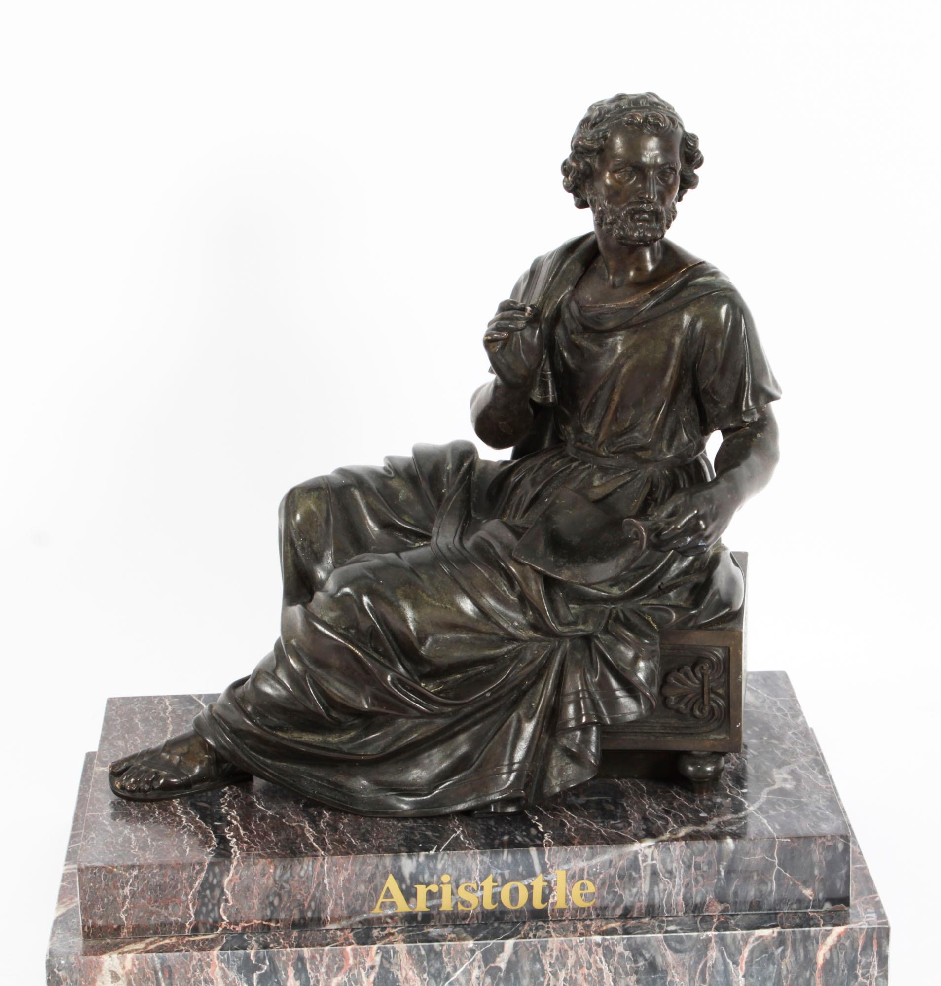 French Antique Grand Tour Bronze Sculpture of Aristotle, 19th Century