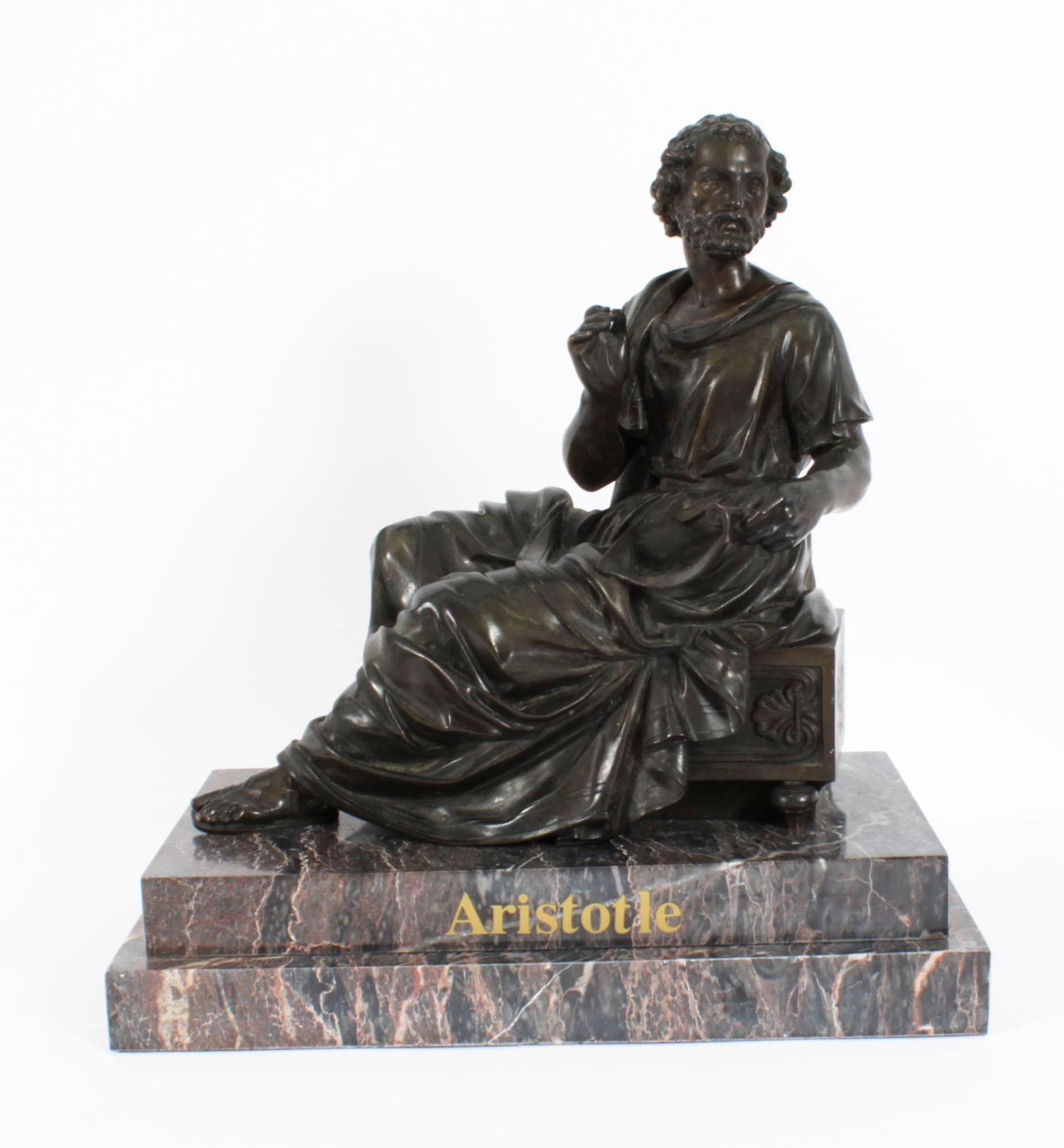 Antique Grand Tour Bronze Sculpture of Aristotle, 19th Century In Good Condition In London, GB
