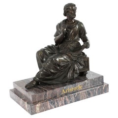 Antique Grand Tour Bronze Sculpture of Aristotle, 19th Century
