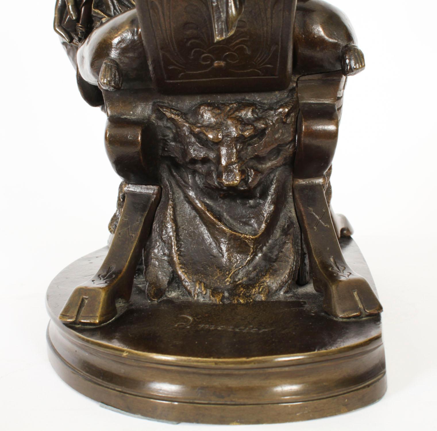 Antiquité Grand Tour Sculpture en bronze de la déesse Diane par Mercié 19ème siècle en vente 8