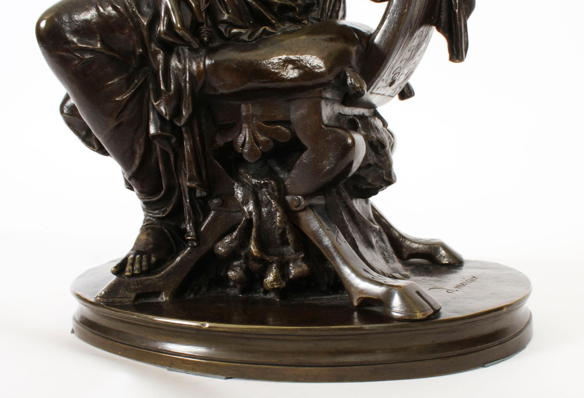 Antiquité Grand Tour Sculpture en bronze de la déesse Diane par Mercié 19ème siècle en vente 1