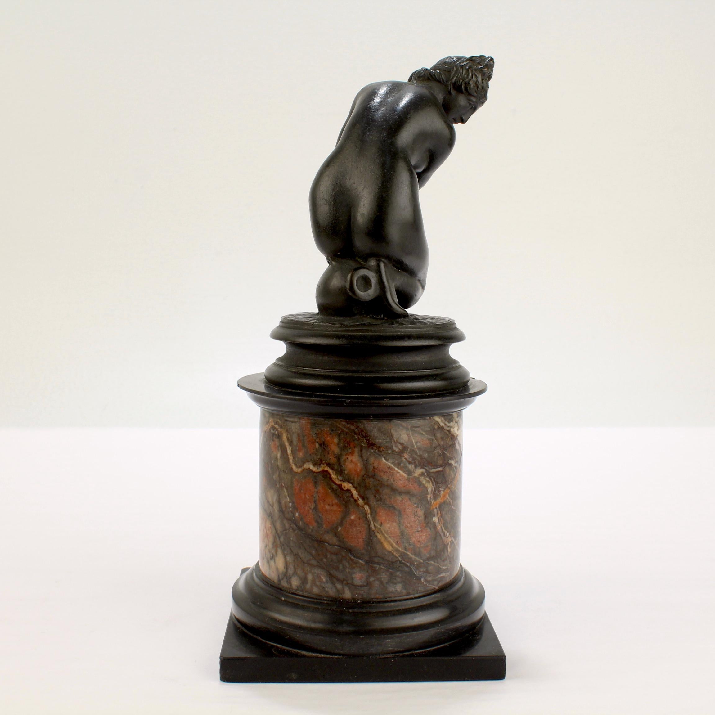 19th Century Antique Grand Tour Bronze Sculpture of the Crouching Venus after Giambologna For Sale