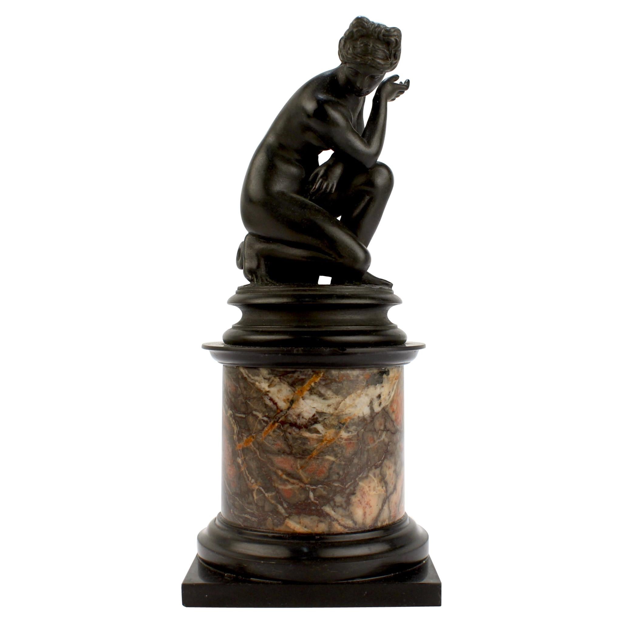 Antique Grand Tour Bronze Sculpture of the Crouching Venus after Giambologna For Sale