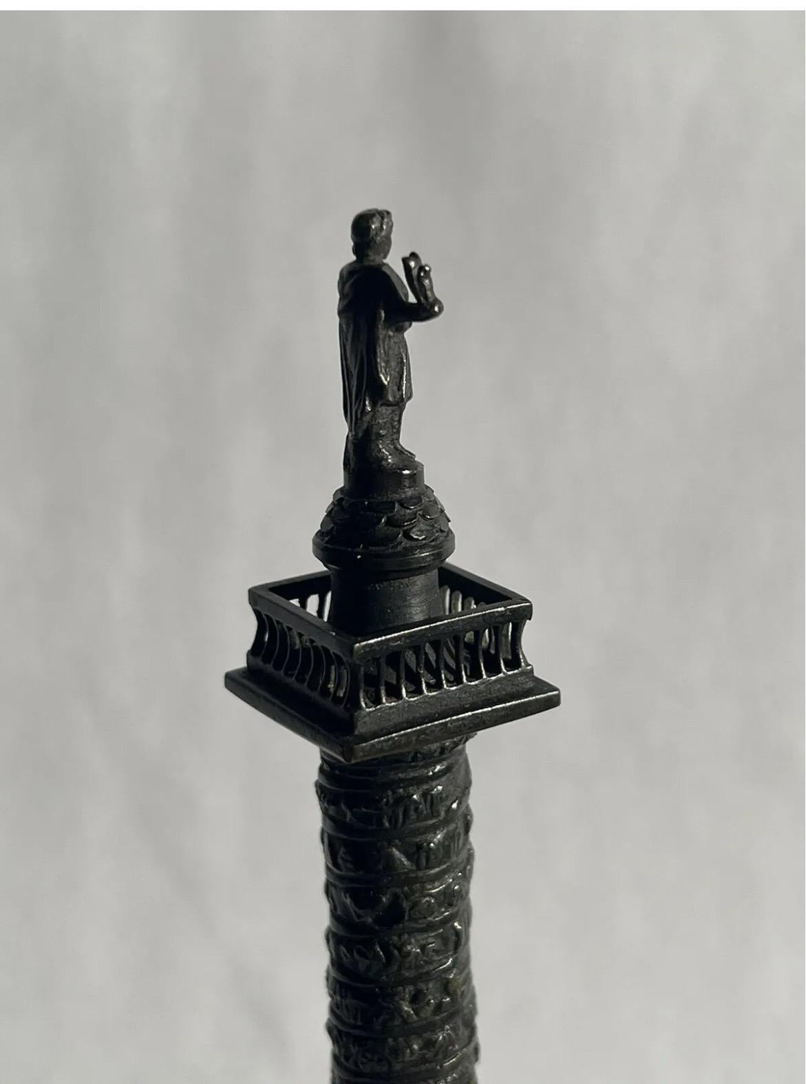 Antique Grand Tour Cabinet Bronze of Vendome Column, Circa 1870 For Sale 3
