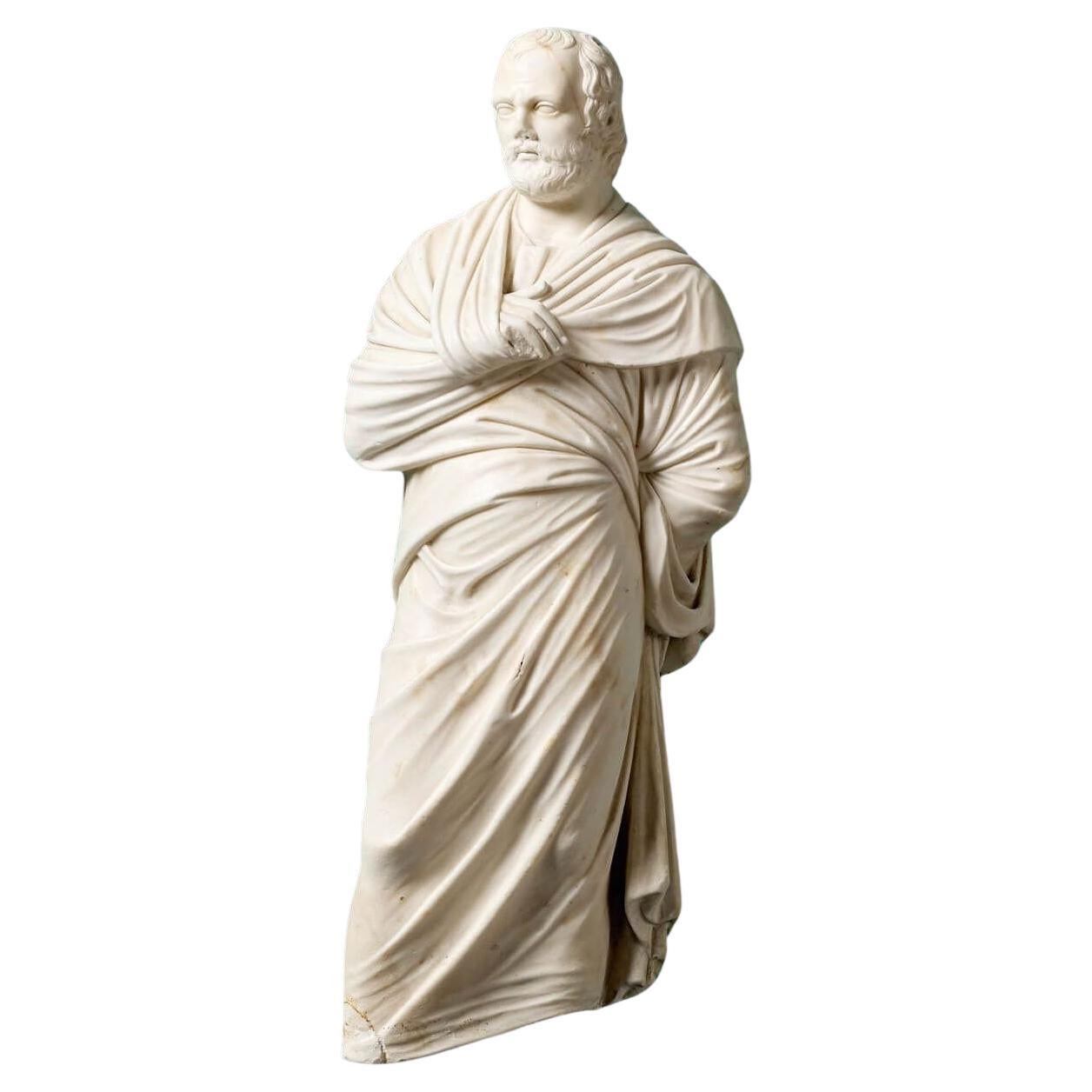 Antique Grand Tour Fragmentary Marble Sculpture of Aeschines
